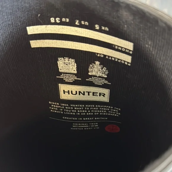 Hunter Boots Black Tall Rain Boots Womens 7 - Picture 3 of 10